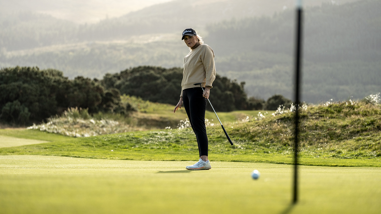 Putting can be challenging on wind-swept links...